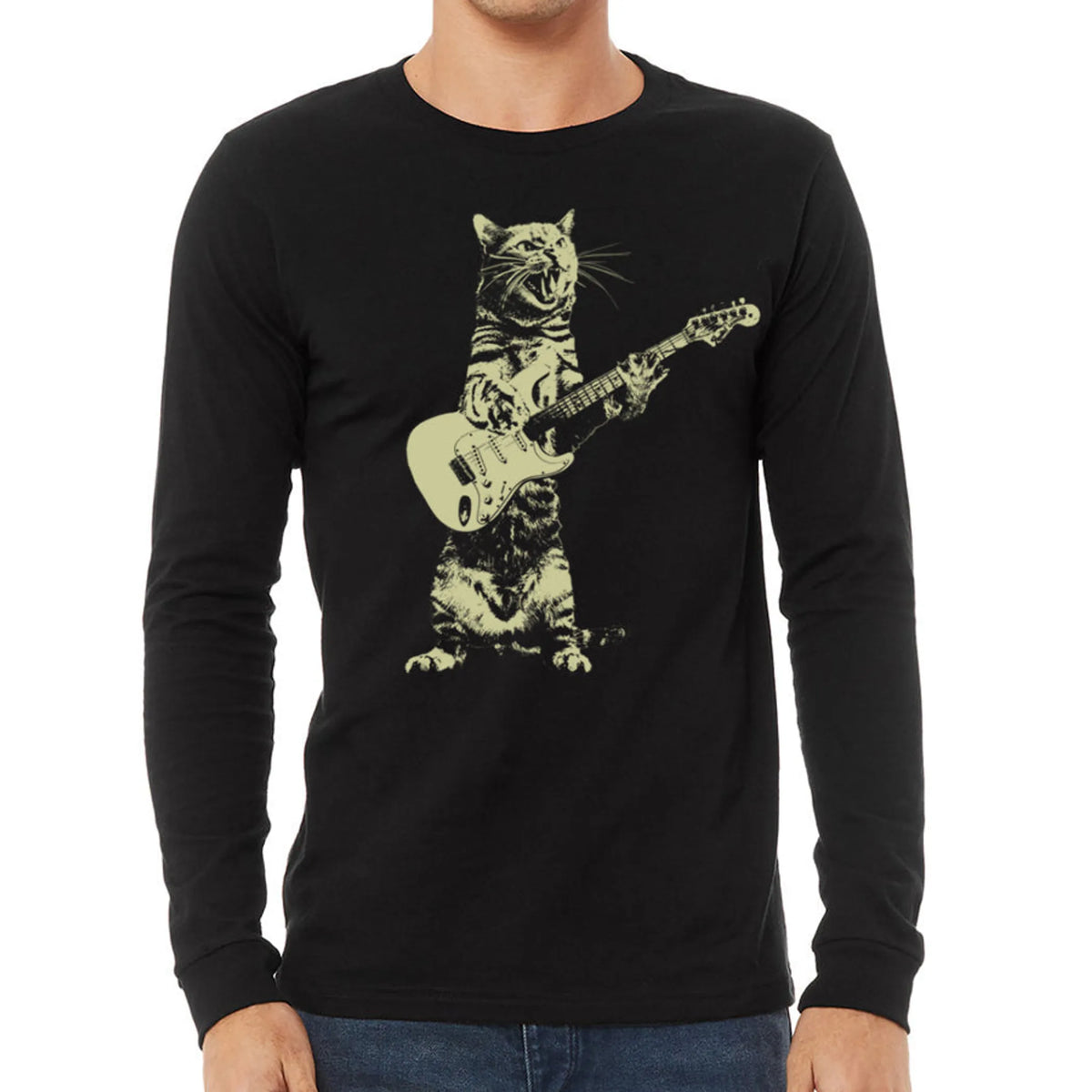 Cat Playing Guitar Long Sleeve
